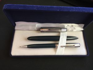 Parker Vacumatic Teal Blue Pen Set